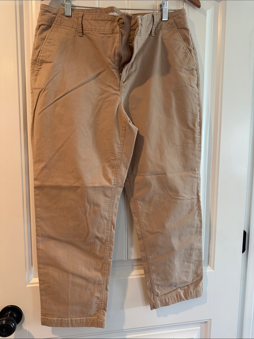 LOFT Cropped Casual Pants in Tan